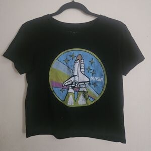 NASA Fifth Sun Black Tee with Space Shuttle Design